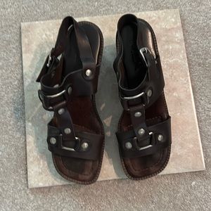 MIA Brown Leather Platform Sandals 👡 Excellent Condition